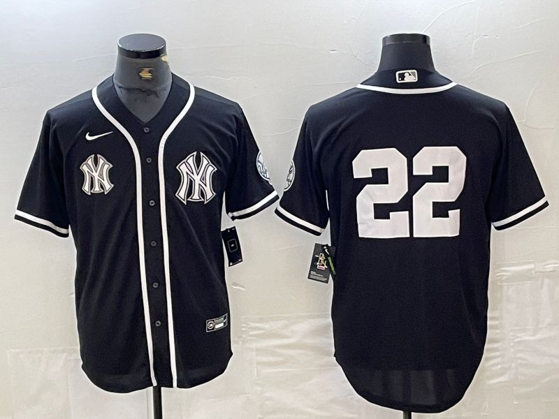 Men New York Yankees 22 Soto Black Second generation joint name Nike 2024 MLB Jersey style 2